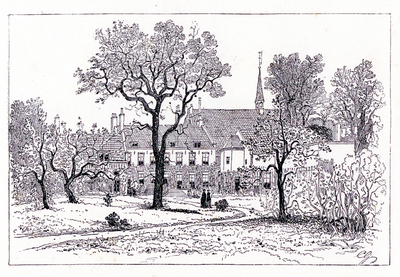 35481 Gezicht op de achtergevel van het huis Beukenburch (Kromme Nieuwegracht F 381) te Utrecht vanuit de tuin met ...